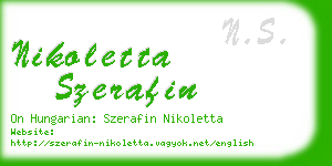 nikoletta szerafin business card